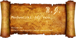 Medveczki János névjegykártya