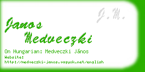 janos medveczki business card